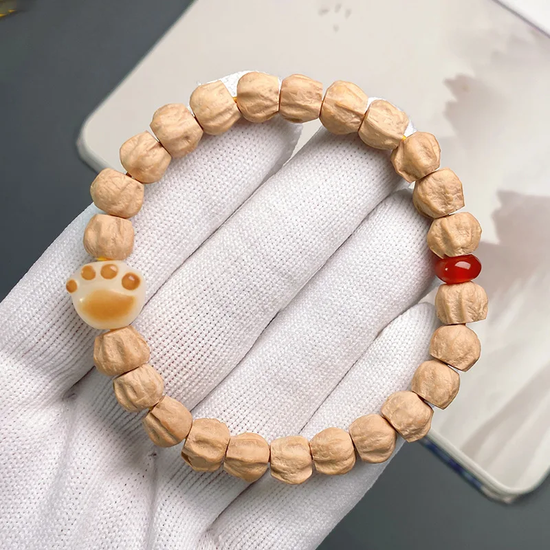 108-Piece Bodhi Seed Bracelet With Heat-Treated Passion Fruit Seeds Single Strand Suitable Men And Women Buddhist Prayer