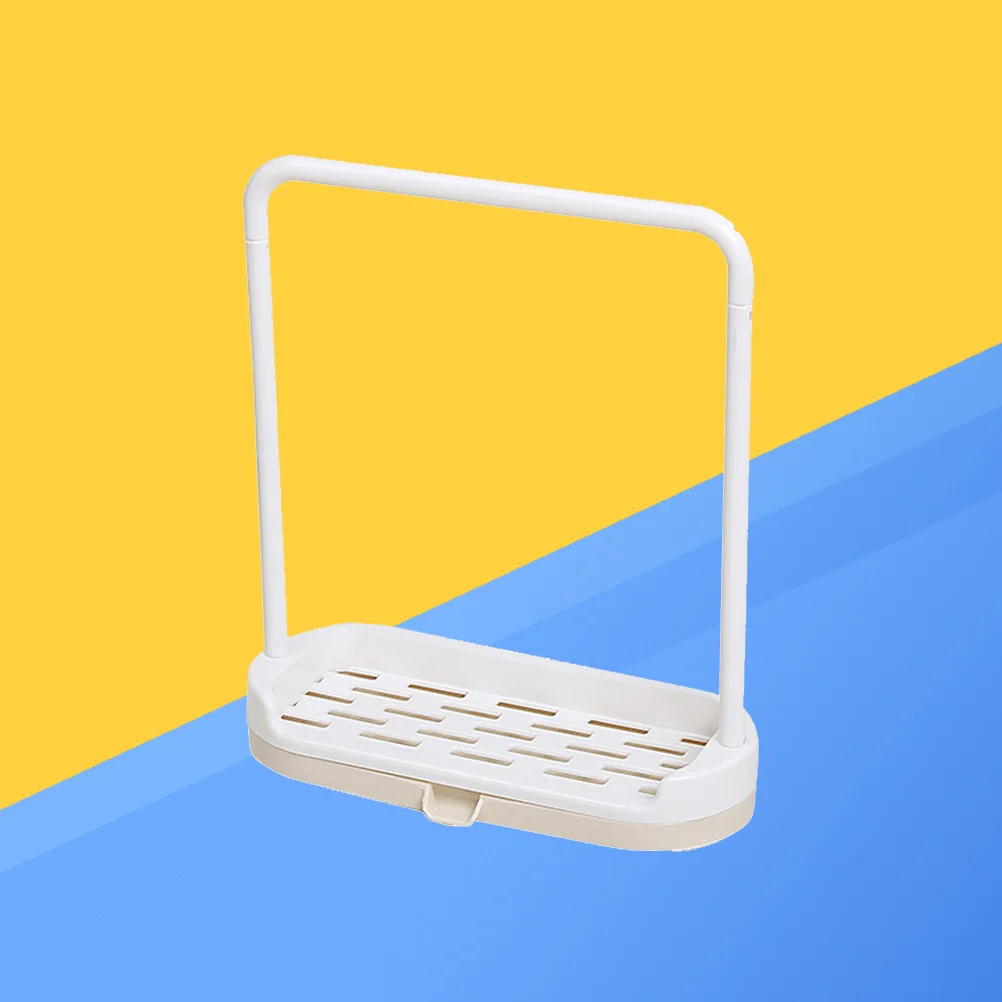 

Beige Plastic Rag Rack Countertop Organizer Removable Dishcloth Sponge Drying Rack Kitchen Towel Holder Stable Base Draining
