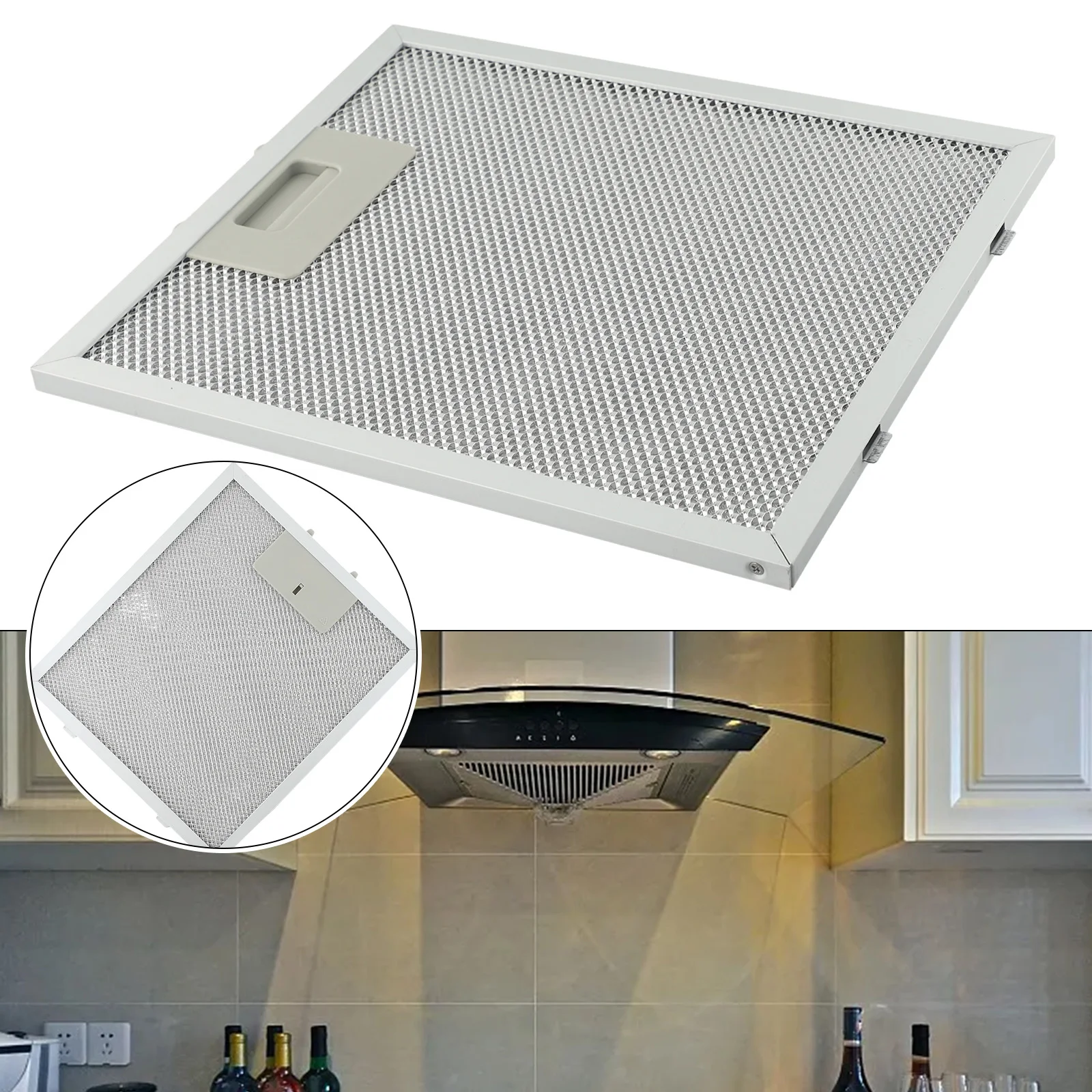 

1pc Range Hood Filter Replacement Ventilation Aluminium Aspirator Cooker Hood Grease Filter Kitchen Extractor 26*32CM Silver