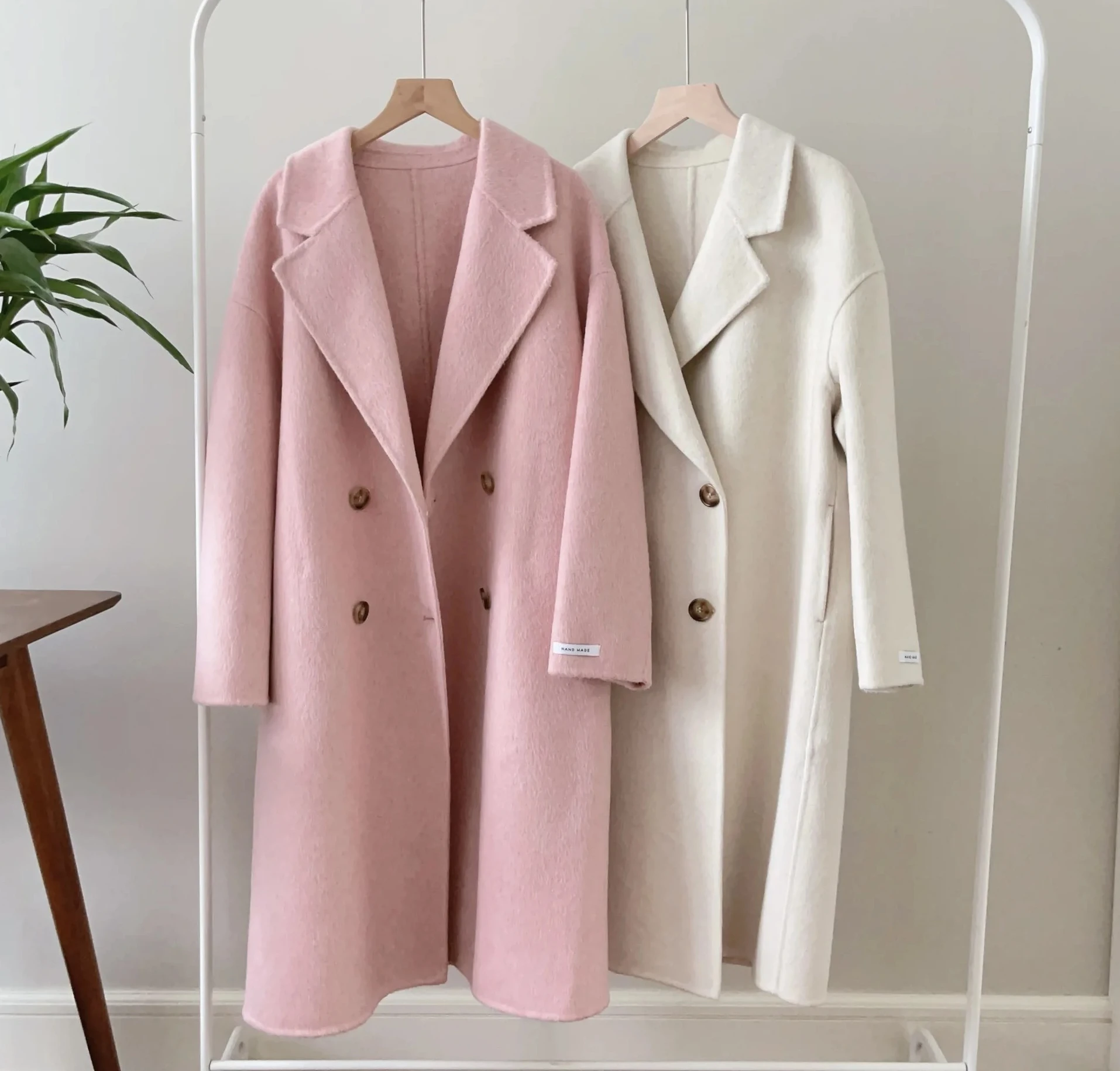 

Cashmere Winter Clothes Tops Women Drouble Breasted Woolen Coat Loose Style Cashmere Winter Clothes Long Coats Tops
