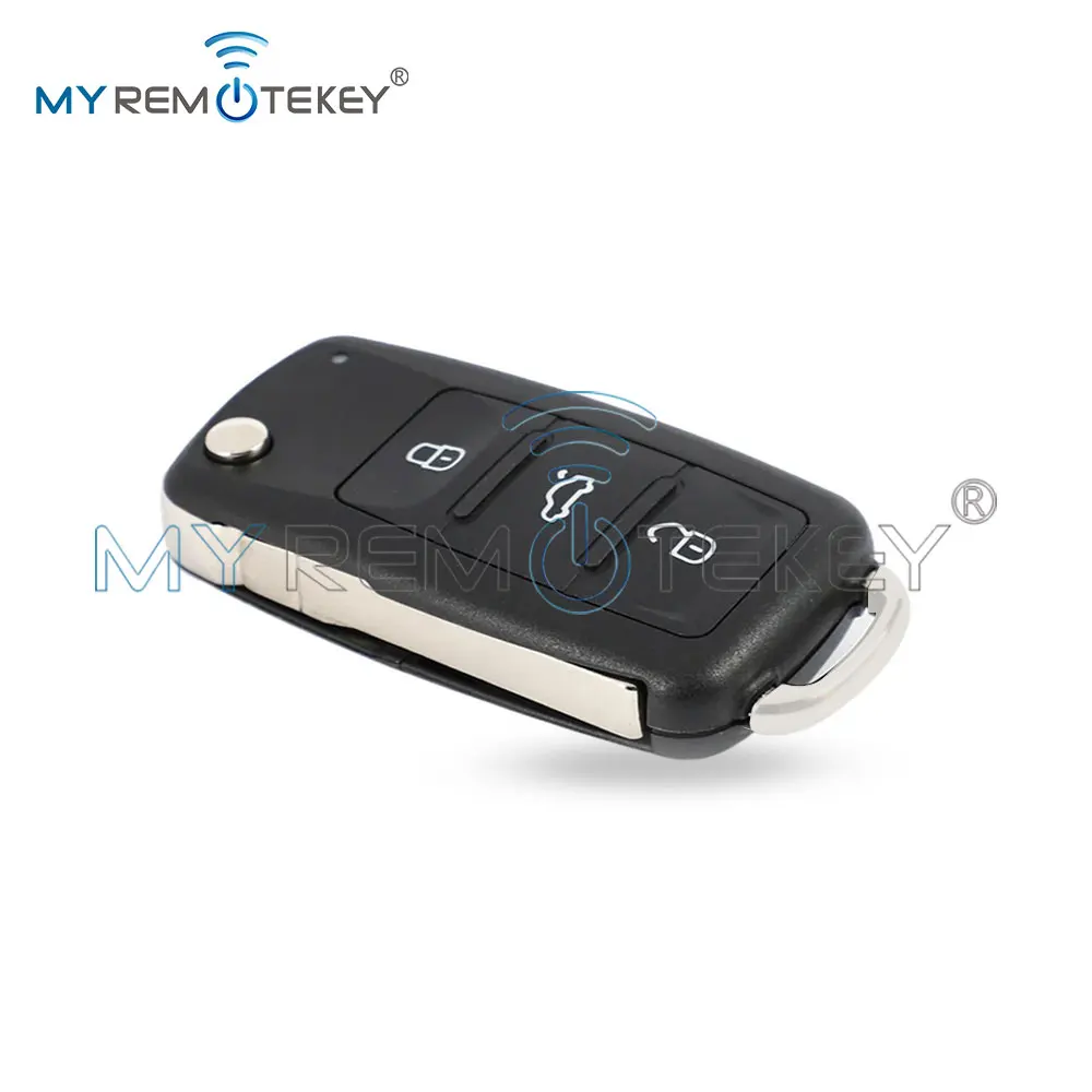 REMTEKEY مفتاح بعيد قذيفة 2 زر HU66 شفرة مع ثقب الدبوس لشركة فولكس فاجن جولف جيتا باسات تيجوان بولو بيتل 5K0 837 202 AD