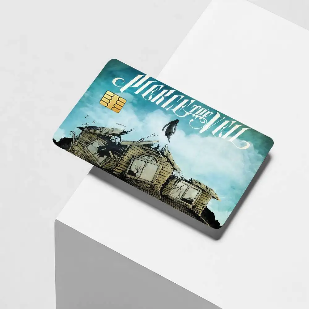 Rock band P-Pierce The V-Veil Credit Card Decorative Card Stickers Suitable For Bank Cards Metro Transit Anti-scratch Gift 4PCS