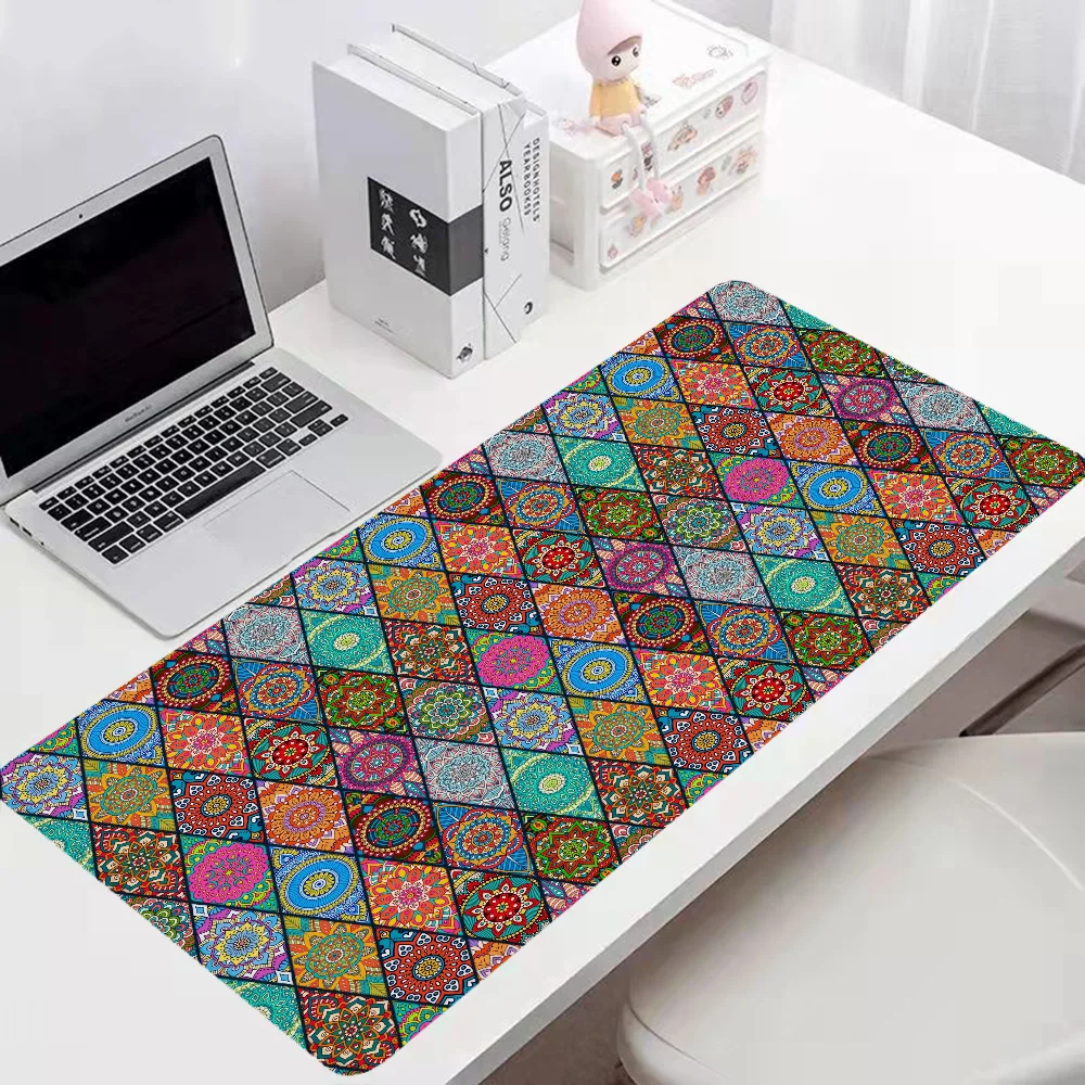 Moroccan Pattern Gaming Mouse Pad 900x400 Pc Gamer Desk Accessories Office Desktops Computer Mat Mousepad Mats Keyboard Extended