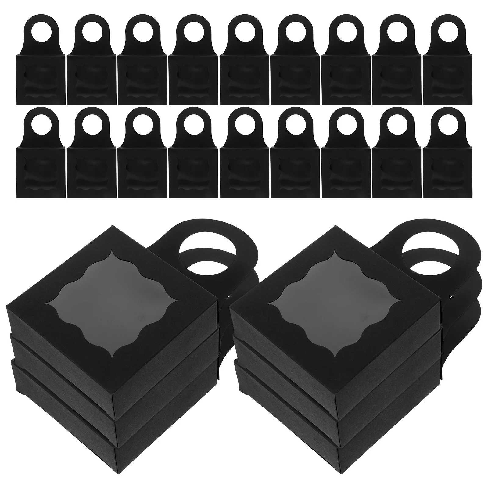 

25 Pcs Wine Bottle Gift Box Hanging Boxes Hanger Carrier Organizer Carton Paper Treat Pvc Empty for Packaging