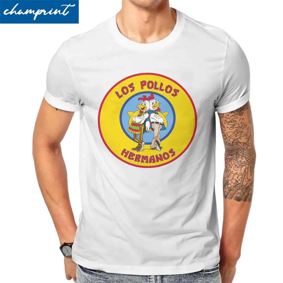 Casual Breakings Bads T-Shirt Men Crew Neck Cotton T Shirt Cute Chicken Brothers Short Sleeve Tees Unique Tops