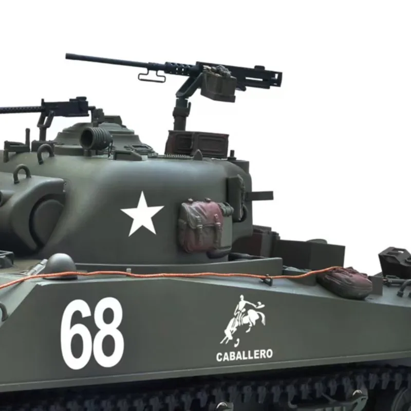 

Новый радиоуправляемый танк 1/16 Sherman M4A3 E8 с ИК-пушкой, регулировкой высоты, дымогенератором, металлическим шасси, дорожными колесами, вращением на 360°, дистанционным управлением, Panzer