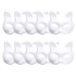 White Plastic Cat Mask, White Role-Playing Anime Party Half Costume, Diy Mask