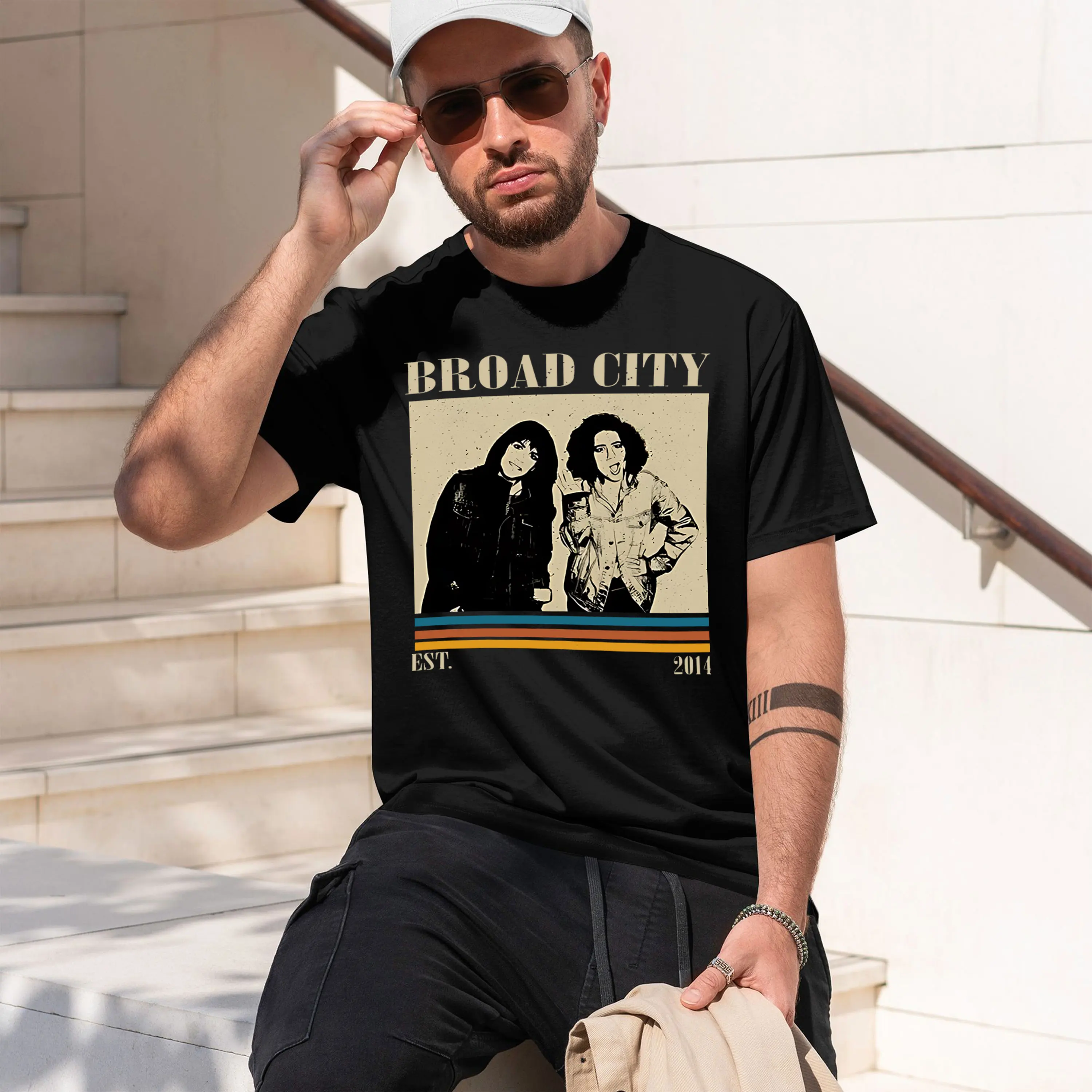 Broad City Logo Stylish Durable with Mesh Back Panel Perfect Casual Outfits Urban Fashion 2026 New Model Men’s Short-sleeve crew