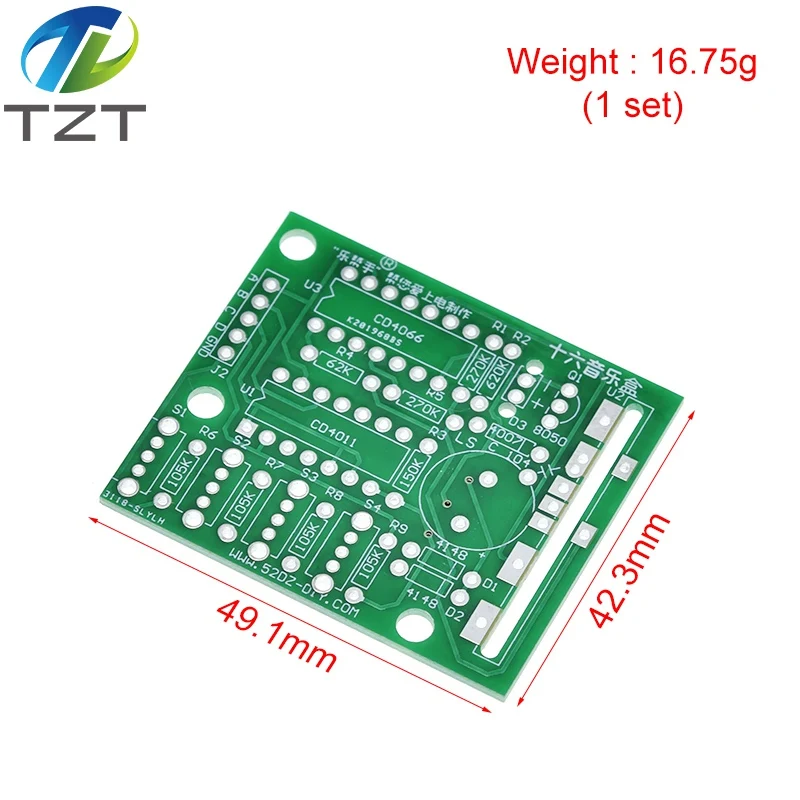 16 Music Sound Box BOX-16 Board 16-Tone Electronic Module DIY Kit Parts Components Soldering Practice Learning Kits for Arduino