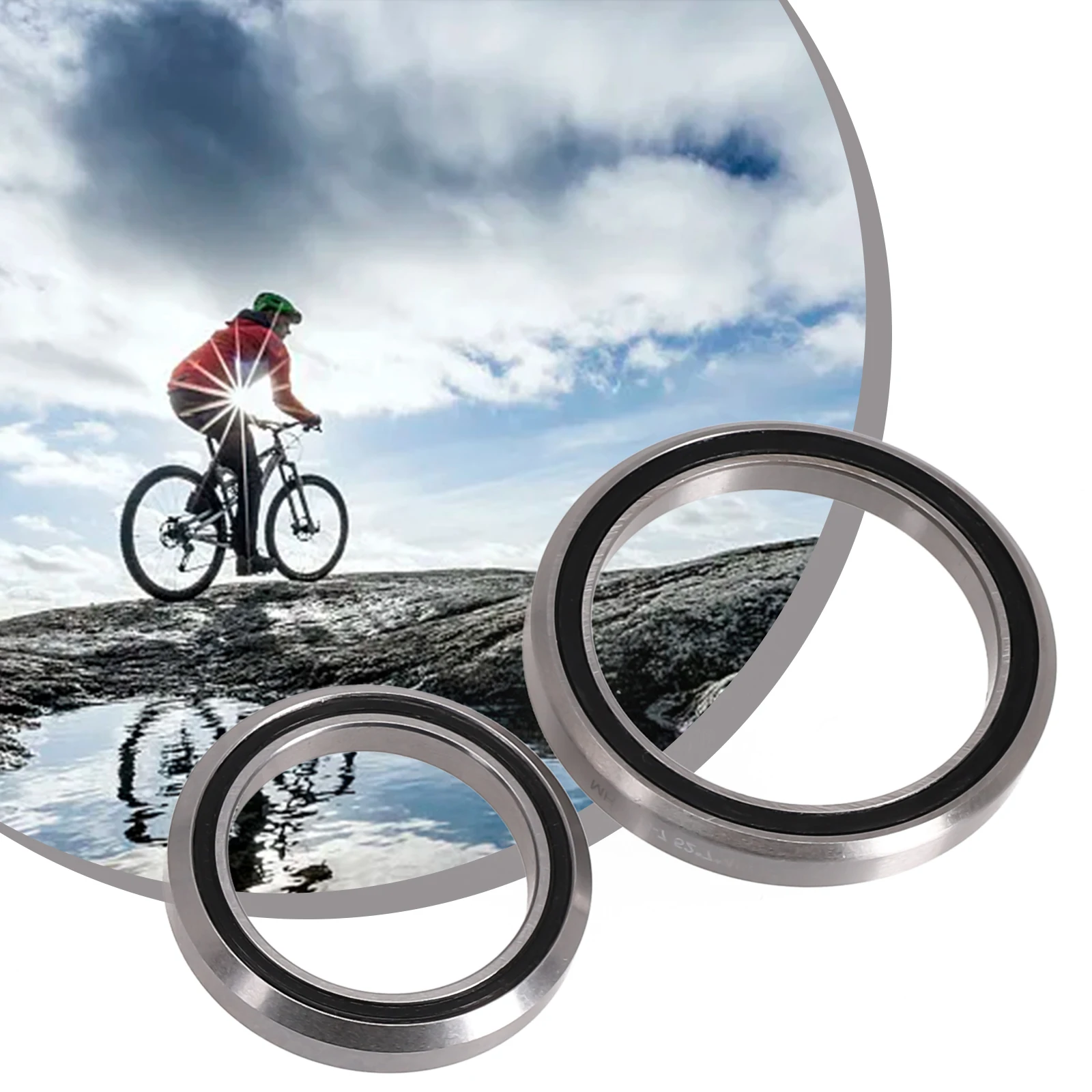 2pc Bike Beaings Headset Bearing MH-P08H7 30.15x41.8x7mm MH-P16 40x52x7mm 45° Replacement Beaings Tool