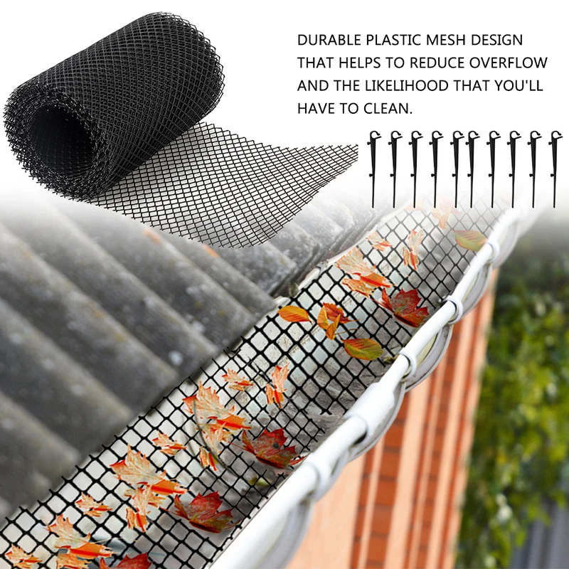 

Bird Net Gutter Guard Eaves Net Stops Leaves Anti Clogging Mesh Cover Leaf Debris Screen Filter For Home Eaves Drainage Gutter