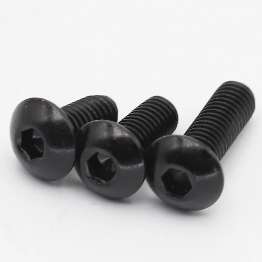 M2 M2.5 M3 M4 M5 M6 M8 3/4/5/6/8/10-50mm ISO7380 Black 304 Stainless Steel Hex Hexgaon Socket Button Round Allen Head Bolt Screw