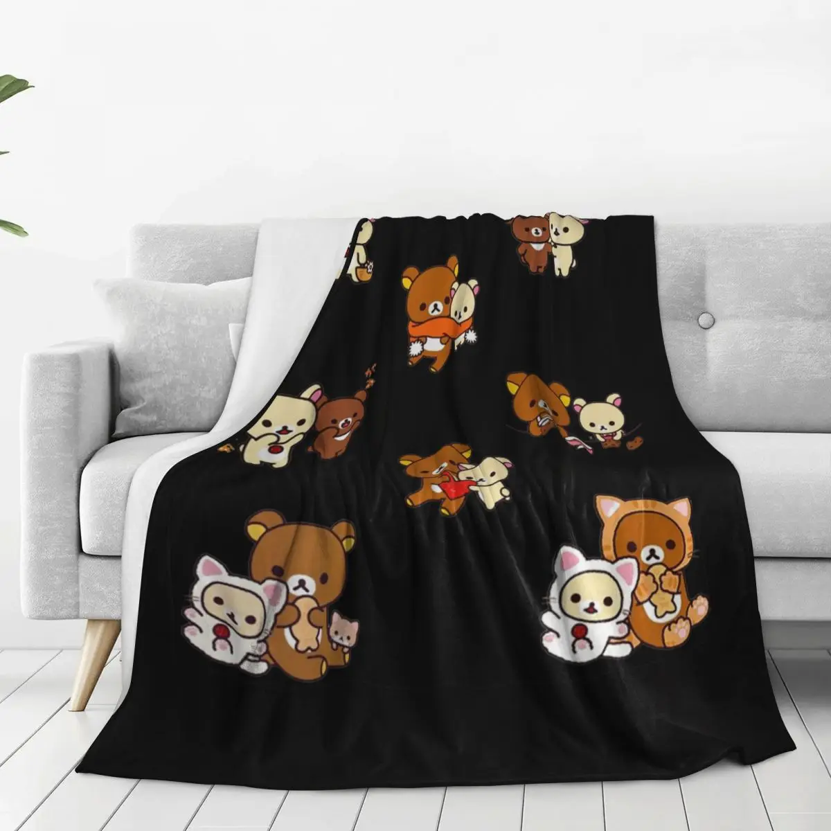 Together Milk And Mocha Cute Teddy Bears Sticker Pack Blanket Fleece Warm Sofa Throw Blankets For Couch Bedding Travel Quilt