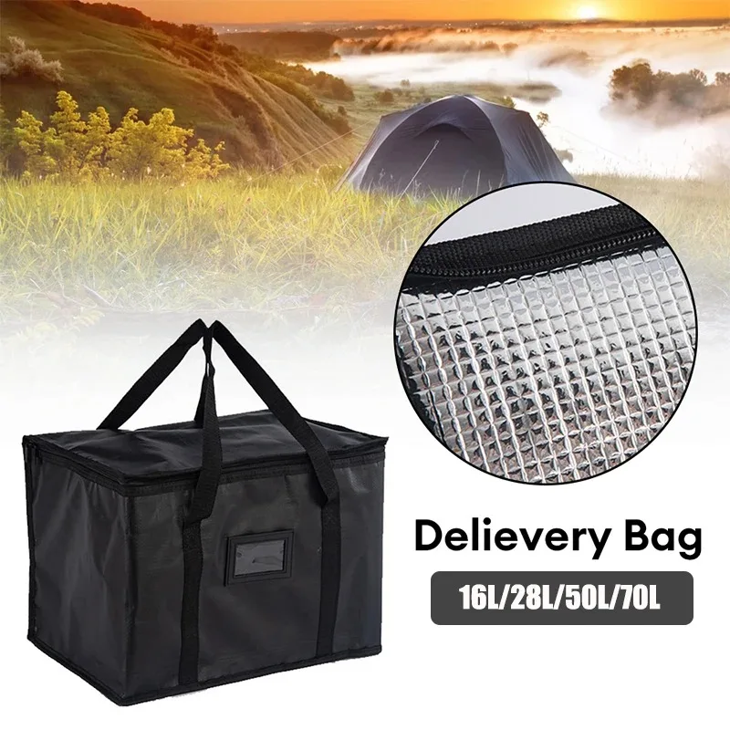 70L Insulated Thermal Cooler Bag Insulation To Keep Cold Large Capacity Portable Lunch Bag Zip Picnic Camping Tin Foil Food Bag