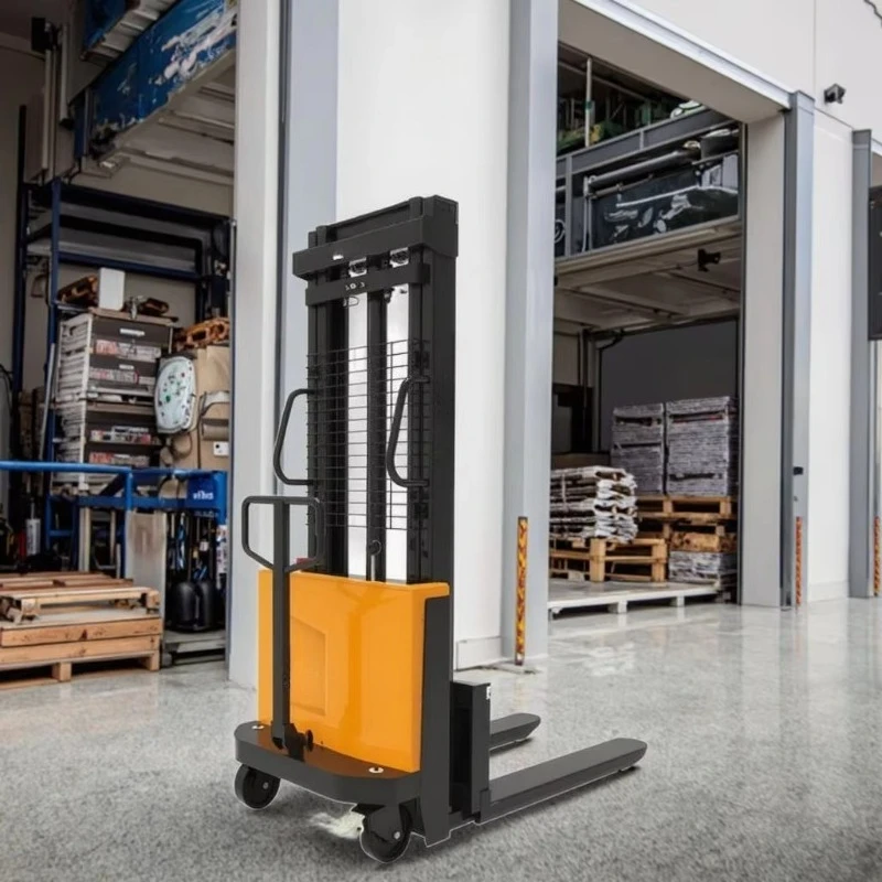 Semi Electric Pallet Stacker Lead-acid Battery Lift  Factory Stackers  Walking Type Electric Stacking Truck Forklift