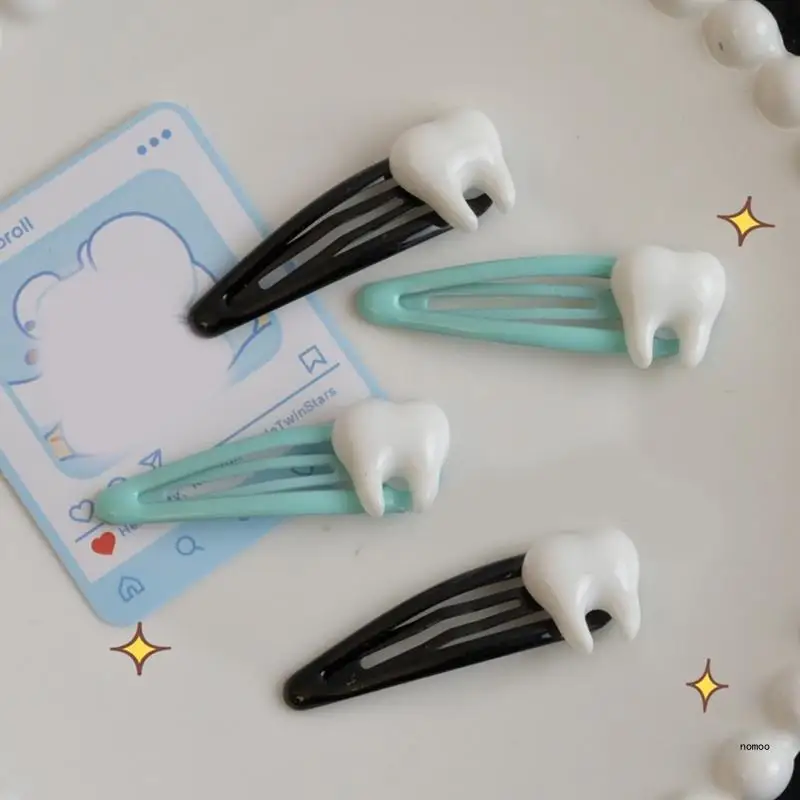 Tooth Clip Hairpin Y2K Girls Ornaments Headdress Hair Accessories Harajuku Barrettes Clip Bangs Hairpin