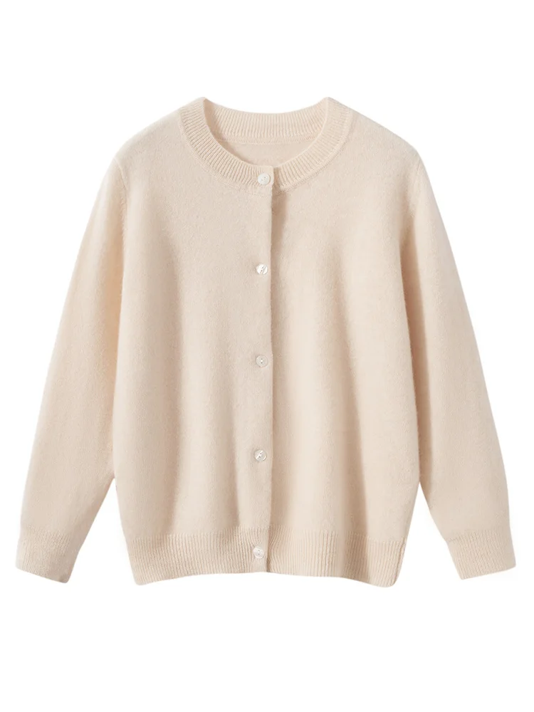 Children's Wool Sweater O-neck Cardigan Autumn Winter Boys Girls Basic Simple 100% Merino Wool Knitwear Kids Casual Clothing Top view 2