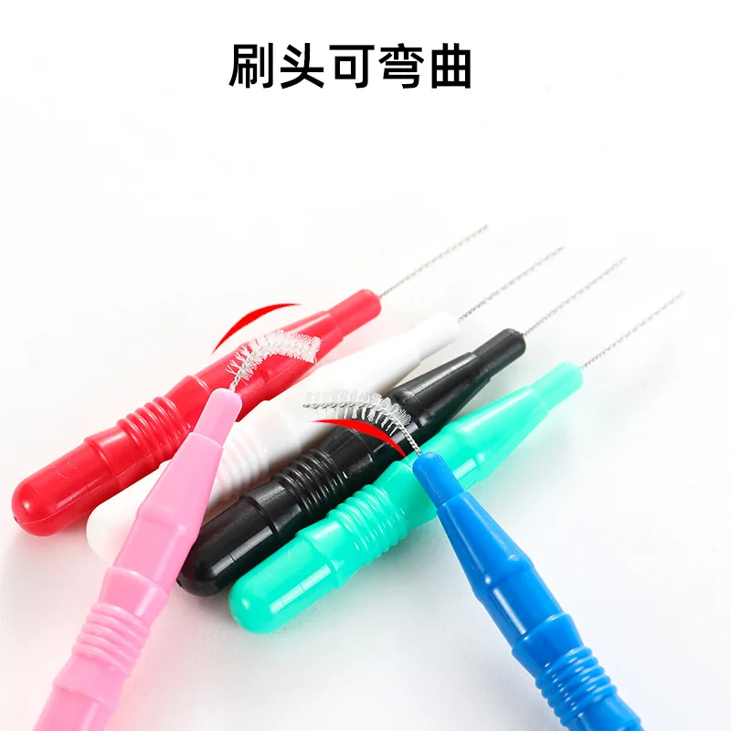 100Bags Cross Border New Mascara Brush Interdental Brush Interdental Brush Mini Color Eyebrow Brush