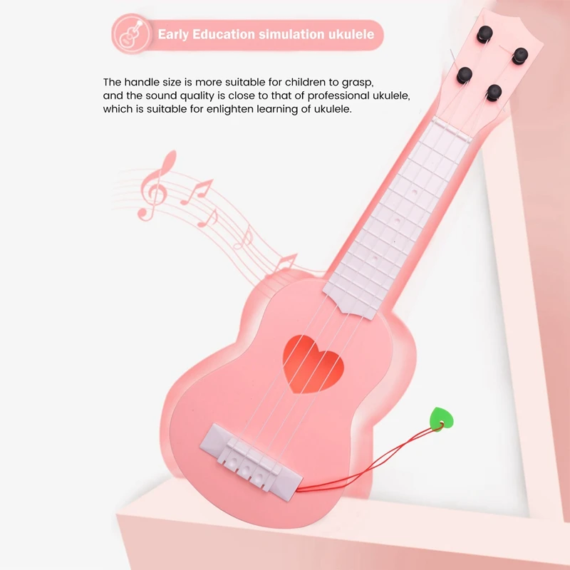 Ukelele de juguete para principiantes, guitarra para niños, instrumento Musical educativo, Mini ukelele lindo