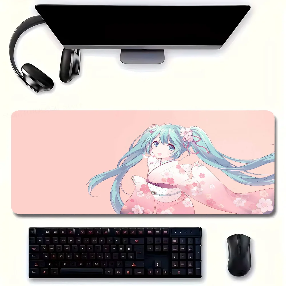 H-Hatsunes Miku Mousepad Non-slip Suitable For Office Computers Laptops E-sports Game Desk Mats XXL Keyboard