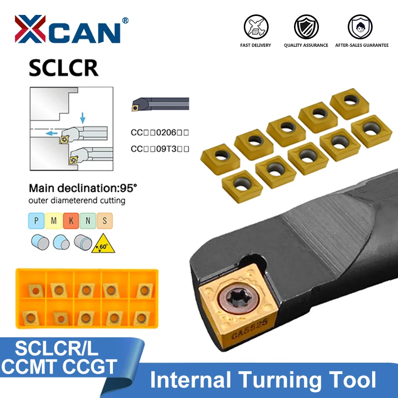 

XCAN CCMT CCGT Carbide Inserts SCLCR SCLCL Tool Holder S07K S08K S10K S12M S14N S16Q Boring Bar CNC Lathe Cutting Tools