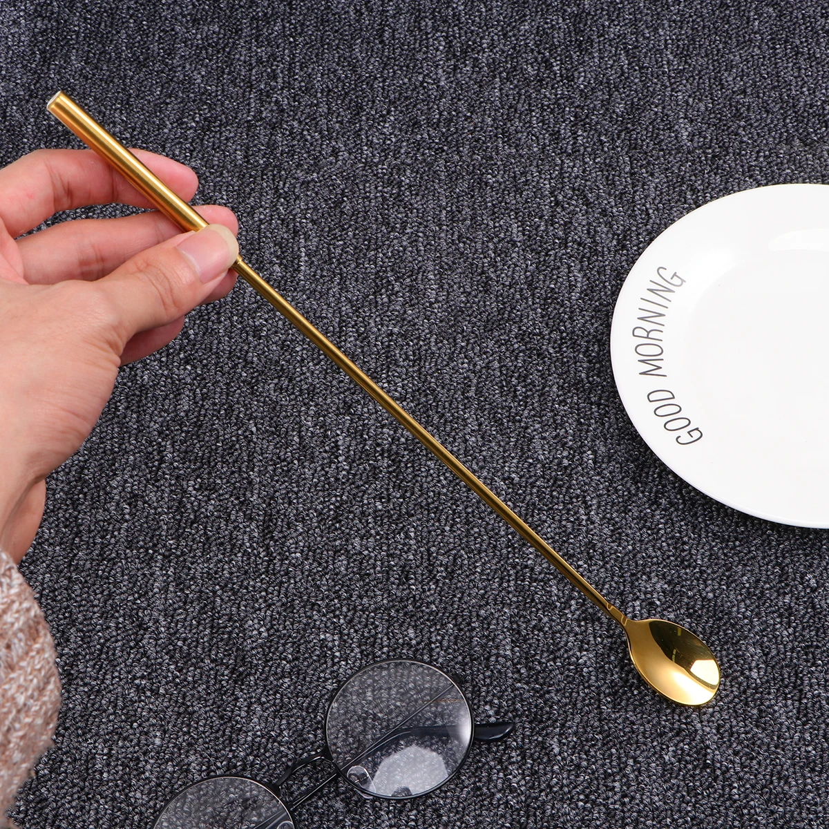 

Stainless Steel Mixing Spoon Drinks Coffee Long Handle Spoons Cocktail Stirring