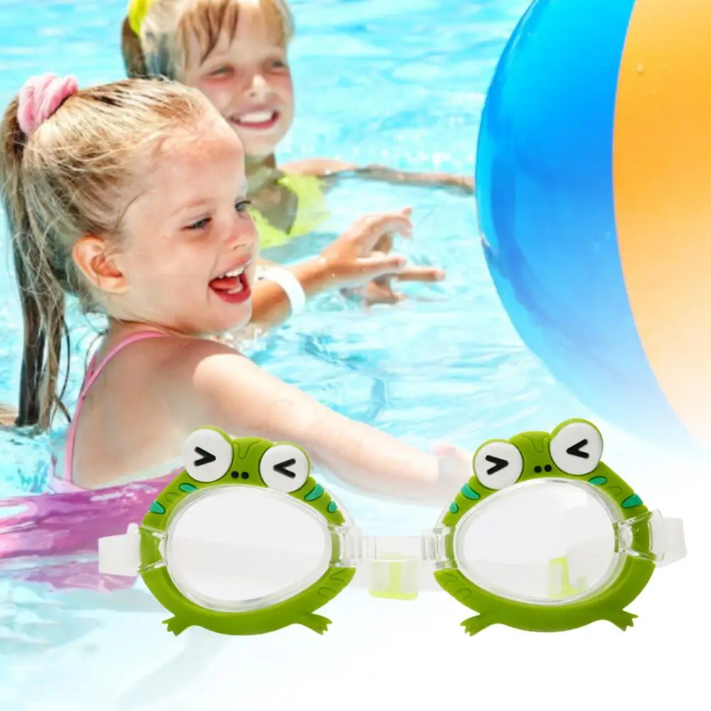 

Portable Diving Glasses Non-slip Swimming Goggles Nose Clip Cartoon Monkey Frog Kids Swim Glasses Eye Protection