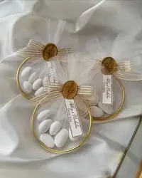 75mm Handmade Personalized Wedding Gifts, Preferences, Gold Circle Decorative Accessories For Baby Show Gifts