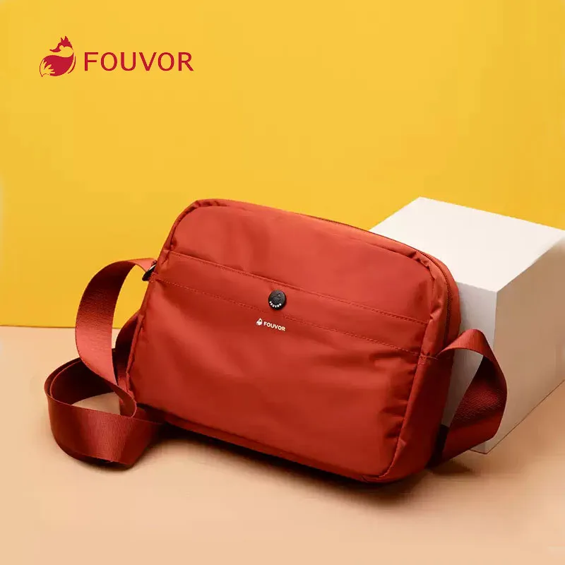 

Fouvor Women's Red Nylon Crossbody Bag Lightweight Casual Small Shoulder Purse Adjustable Strap Travel Crossbody Bags 2918-08