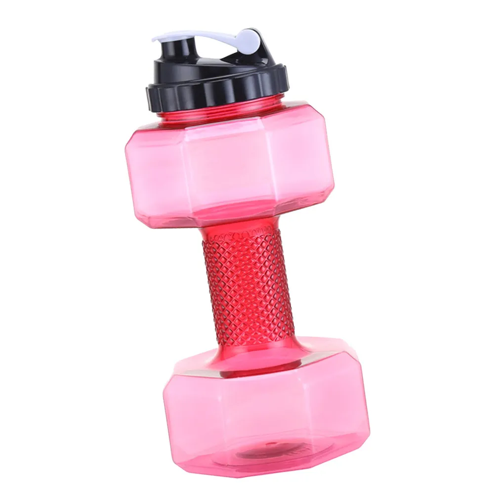 

Бутылка для воды в форме гантели, 1 шт., большая емкость, из ПЭТГ, для фитнеса, тренировки мышц рук, занятий спортом в зале