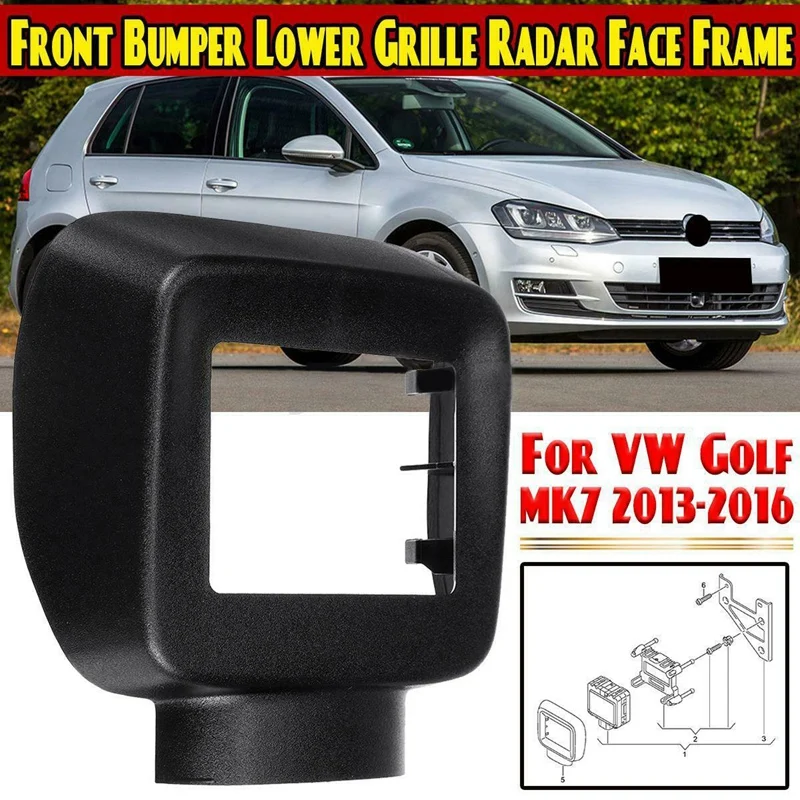 Car Front Bumper Lower Grill Radar Round Sensor Frame Trim Cover For VW GOLF MK7 13-16 #5G0907225A9B9