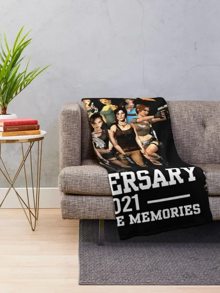 Thank-You-for-The-Memories-25th-Anniversary-1996-2021-Tomb-Raider-T-Shirts-Gift-For-Fans Throw Blanket Hairys Sofas Blankets