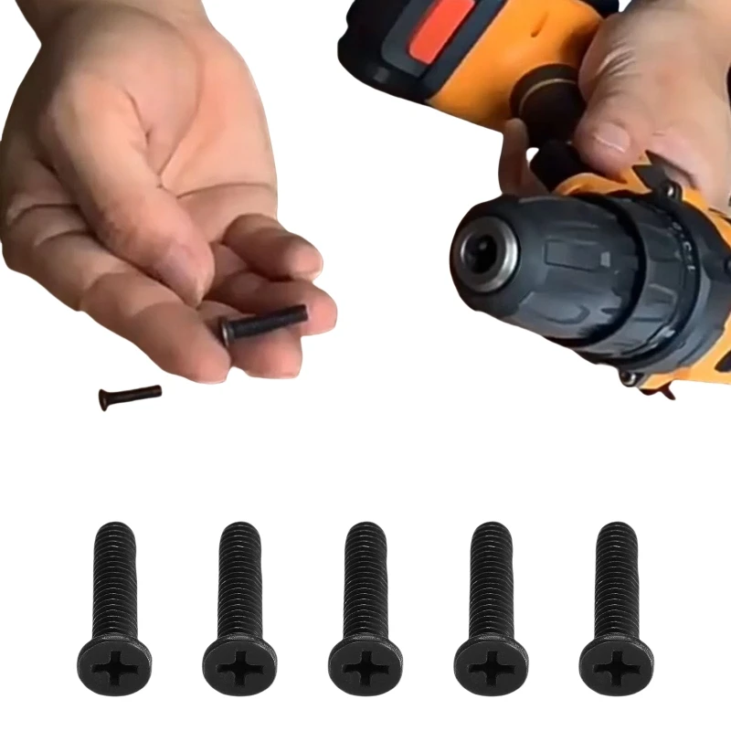 8Pcs Drill Chuck Shank Adapter Screw Left Hand Thread Fit UNF Fixing Screws M5/M6 22/25mm Professional Metal Tools Accessories