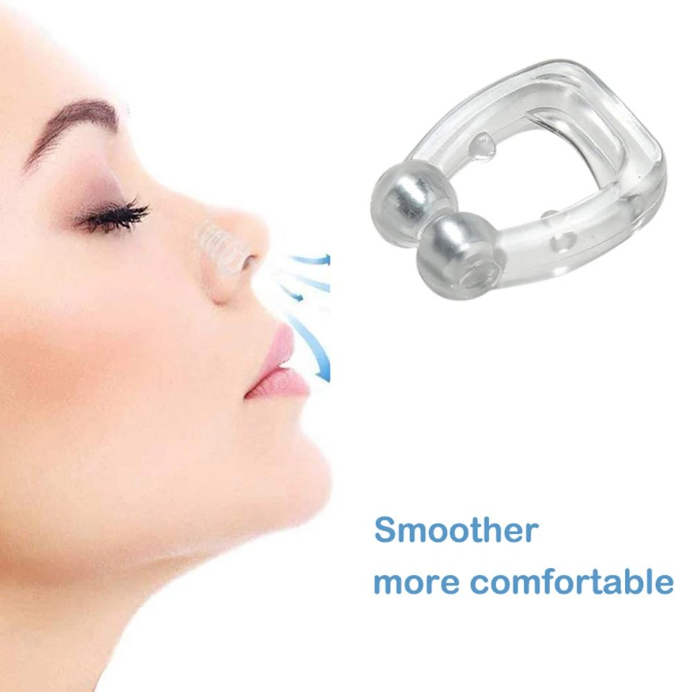 4pcs/Box Silicone Magnetic Anti-Snoring Nose Clip Sleep Tray Sleep Aid Apnea Protection Night Device With Protective Cover