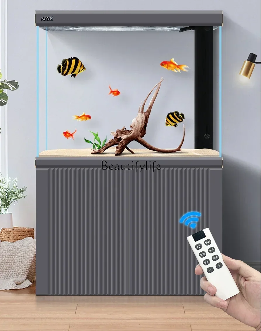

LD33Living Room Aquarium Partition Household Small Hallway Super White Screen Bottom Filter Floor