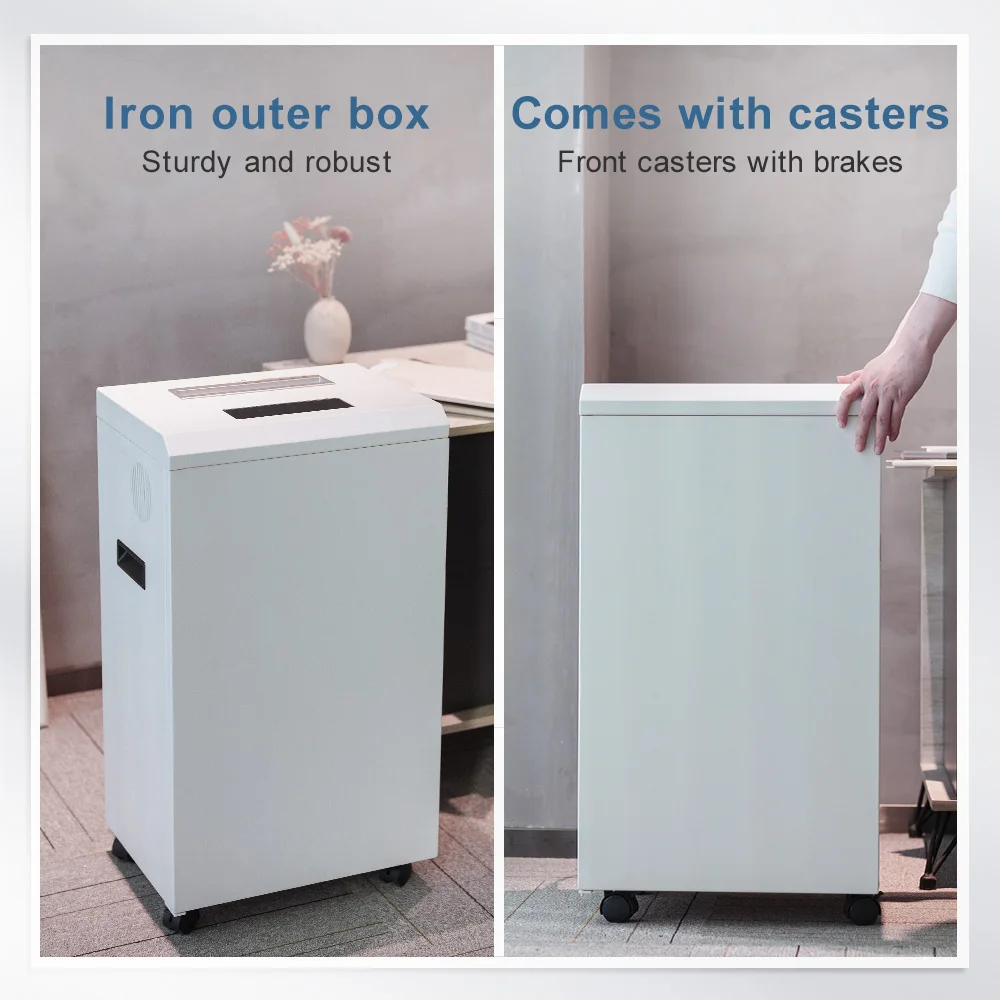 Heavy-Duty Embassy Office Paper Shredder 45L Large Capacity Electric Cross-Cut Shredder for Cards CD/DVD Staples