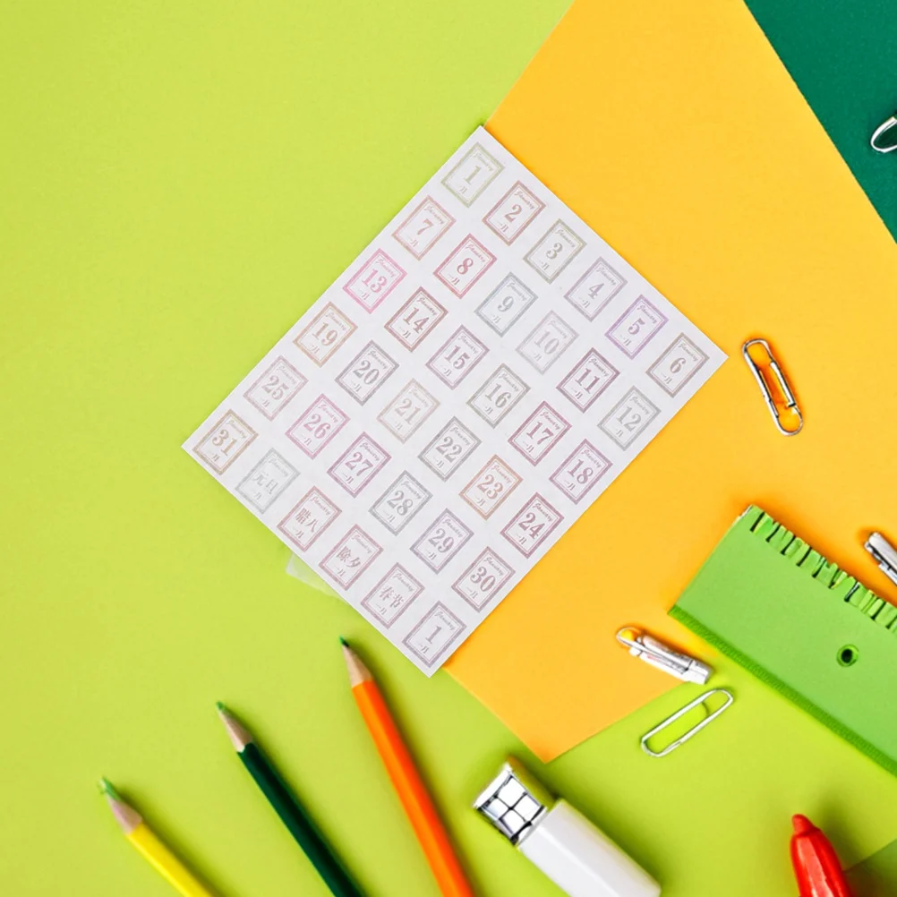 24 قطعة من ملصقات دفتر الملاحظات اليومية للتذكير، ملصقات تقويم شهرية أسبوعية إبداعية لمستلزمات منظم مجلة القصاصات #1