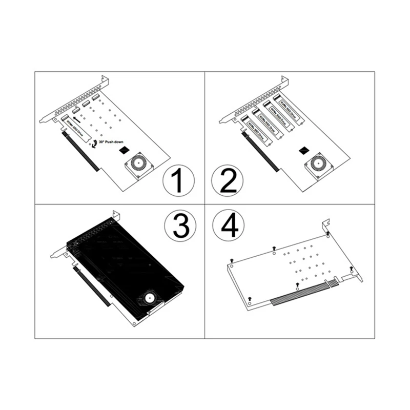 Server Expansion Card ST5112 Pcie X8 PEX8747 Quad Channel Nvme Server Grade Storage Expansion Card