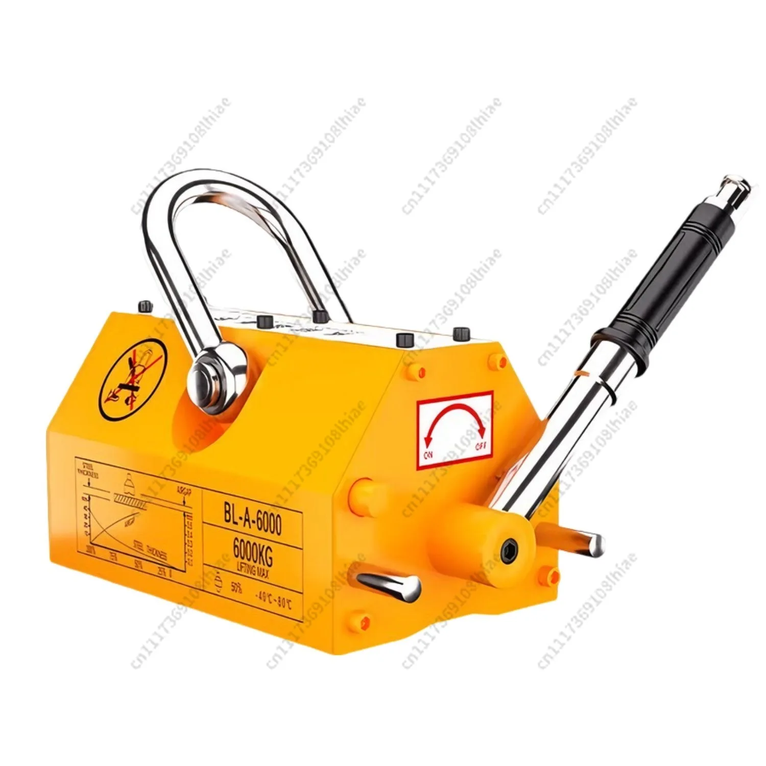 3X Breakaway Force, 1 Ton 2 Ton 2000kg PML Permanent Magnetic Lifter Lifting Magnet for Steel Plate