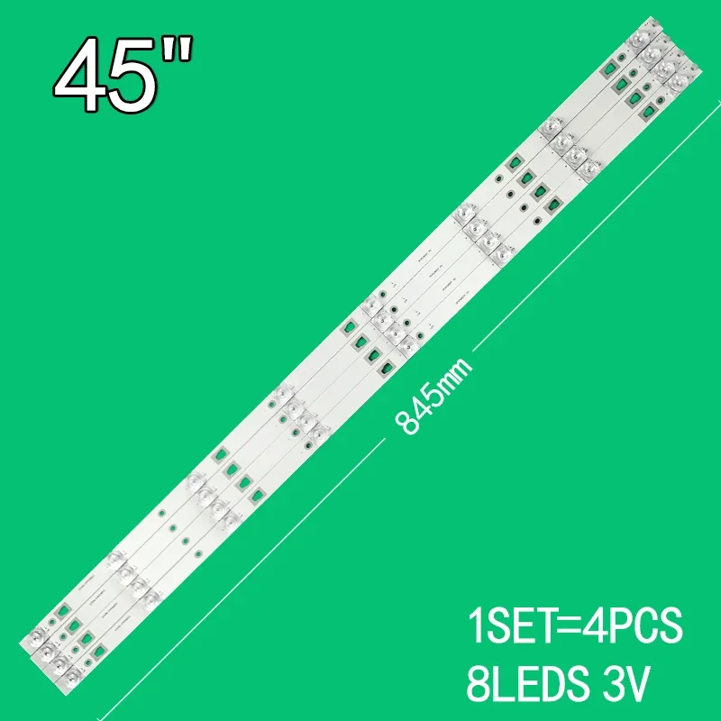 

4PCS 8LEDs 3V 845mm For 45" TV 3P45UM001 A9 3P45UM00 LCD-45SF478A LCD-45SF470A LCD-45SF475A LCD-45TX4100A