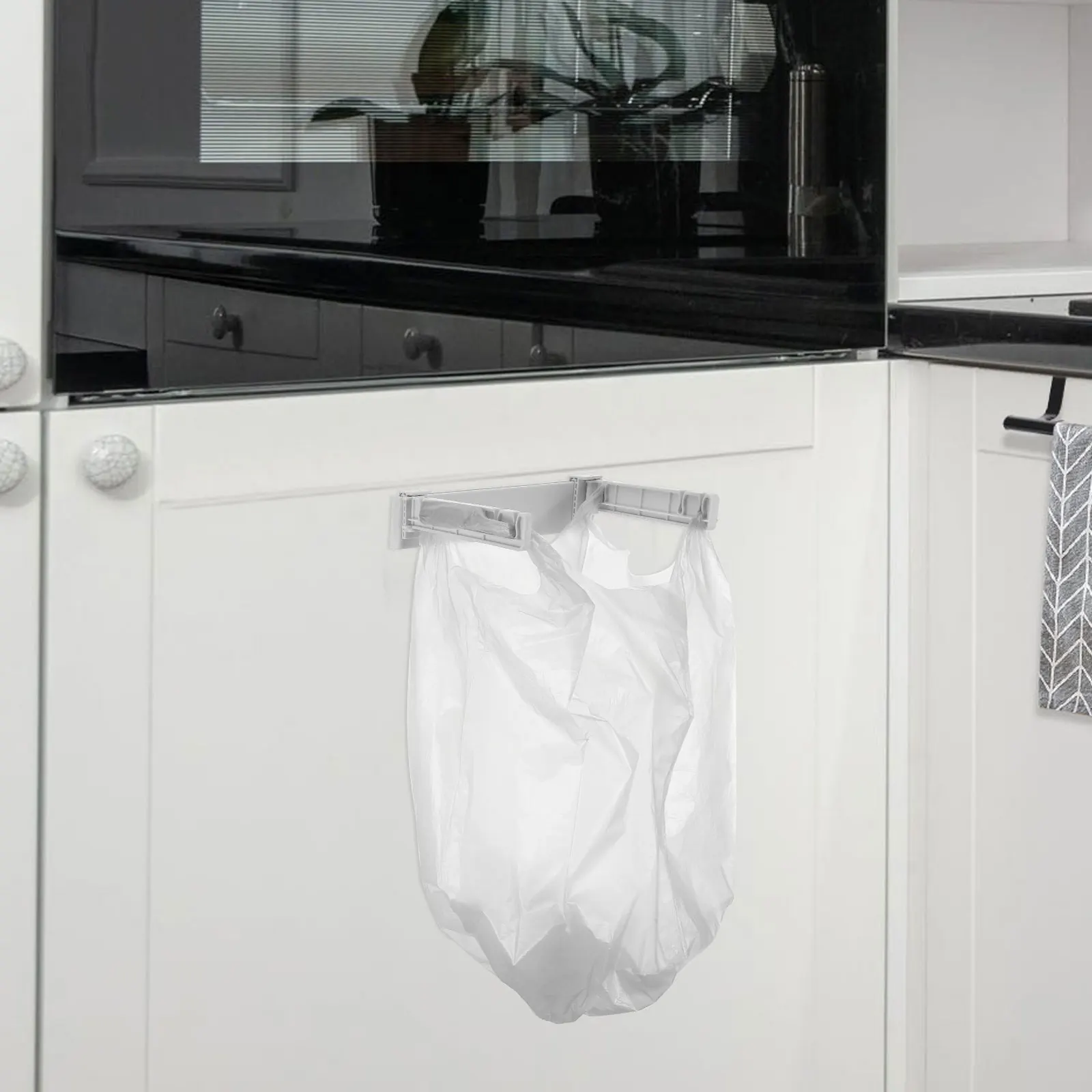 

Folding Trash Rack Convenient Bag Stand Vest Garbage Pp Kitchen Rubbish Hanging Holder
