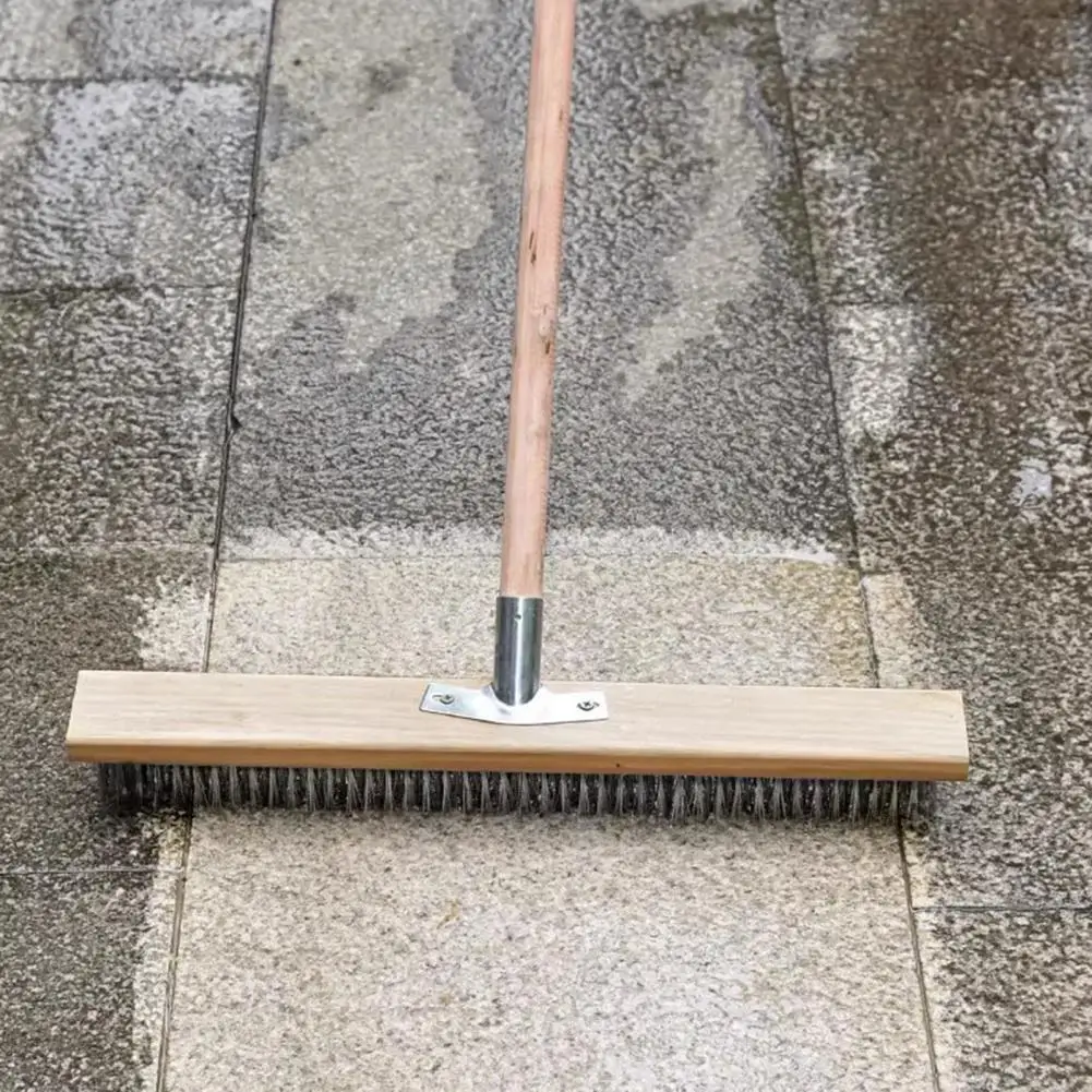 스테인리스 스틸 브러시 강력한 스테인리스 스틸 와이어 스크럽 브러시 야외 파티오 바닥 이끼 제거용