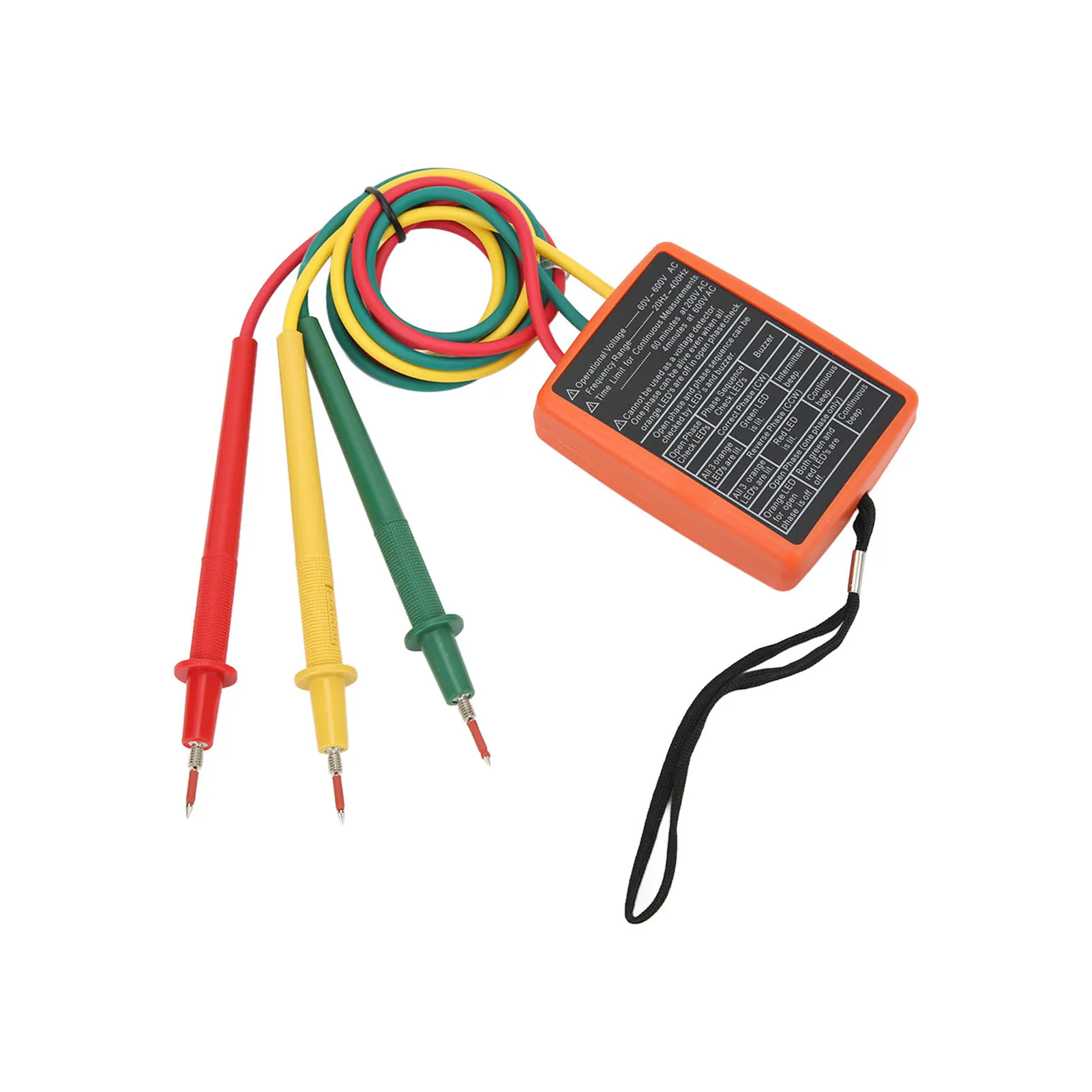 เครื่องวัดการหมุน 3 เฟส AC 60~600V สะดวกในการใช้เครื่องทดสอบการหมุน 3 เฟส ABS สำหรับโรงงานสำหรับการทดสอบไฟฟ้า