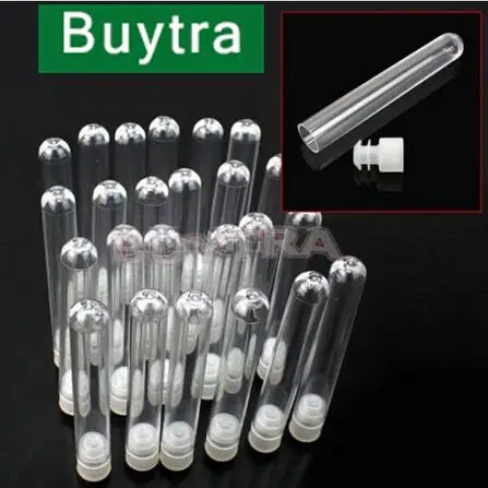 10 Pcs/set Plastic Test Tube With plug 12x75mm Clear Like Glass Wedding Favor Tubes Party Favour