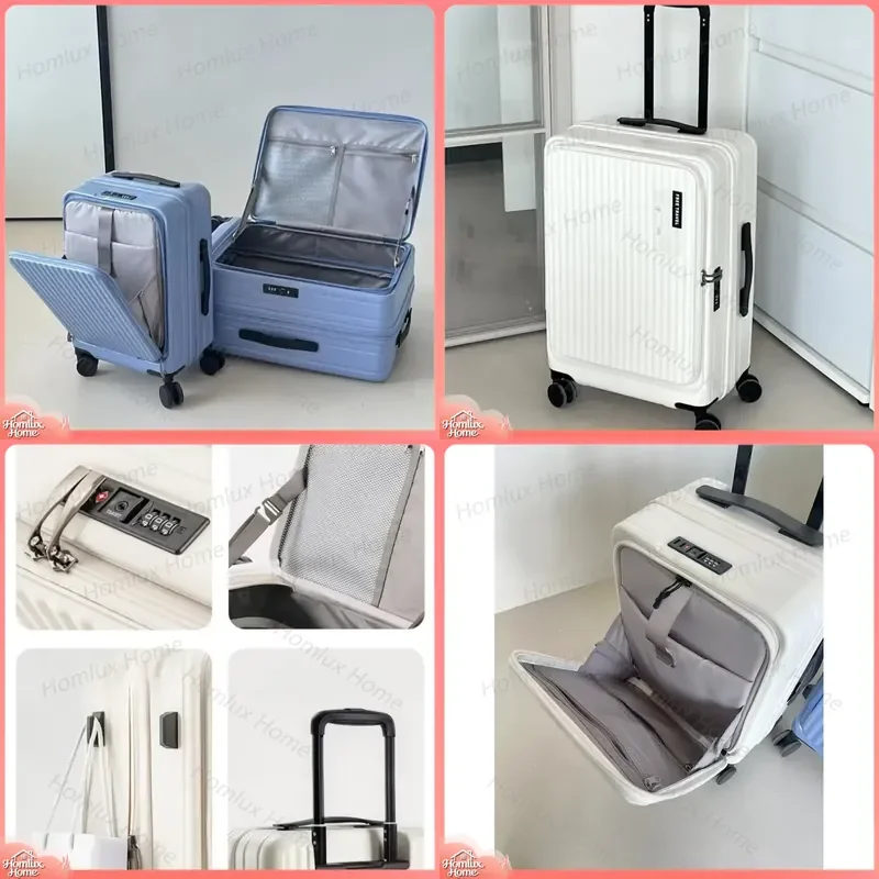 Lightweight 20 Inch Hard Shell Rolling Luggage with Front Opening Expandable Multifunctional Travel Suitcase for PC 2025