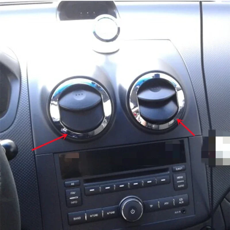Automatyczna klimatyzacja Chromowany pierścień wykończeniowy Naklejka dekoracyjna do Chevrolet AVEO T250 2006 2007 2008 2009 2010