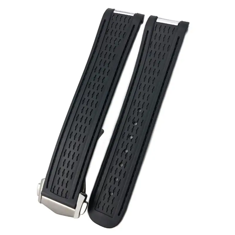 

20mm Rubber Silicone Watch Strap Fit For Omega Seamaster 300 AT150 Aqua Terra Ultra Light 8900 Steel Buckle Watchband Bracelets