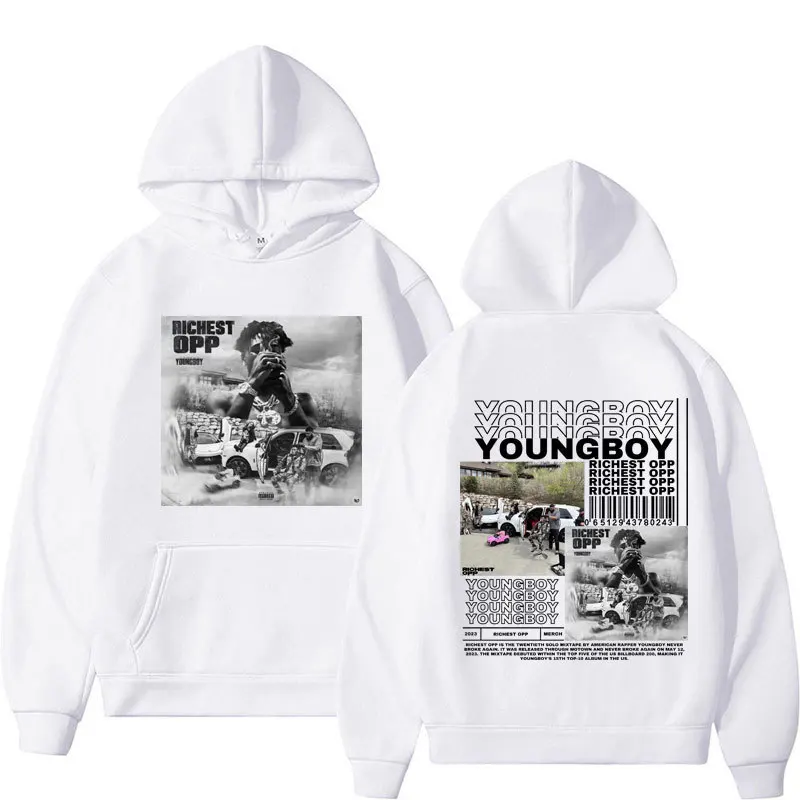 Rapper YoungBoy Hoodies Album Graphic Print Men Women Hip Hop Hooded Sweatshirts Oversized Streetwear Pullover Unisex Clothing