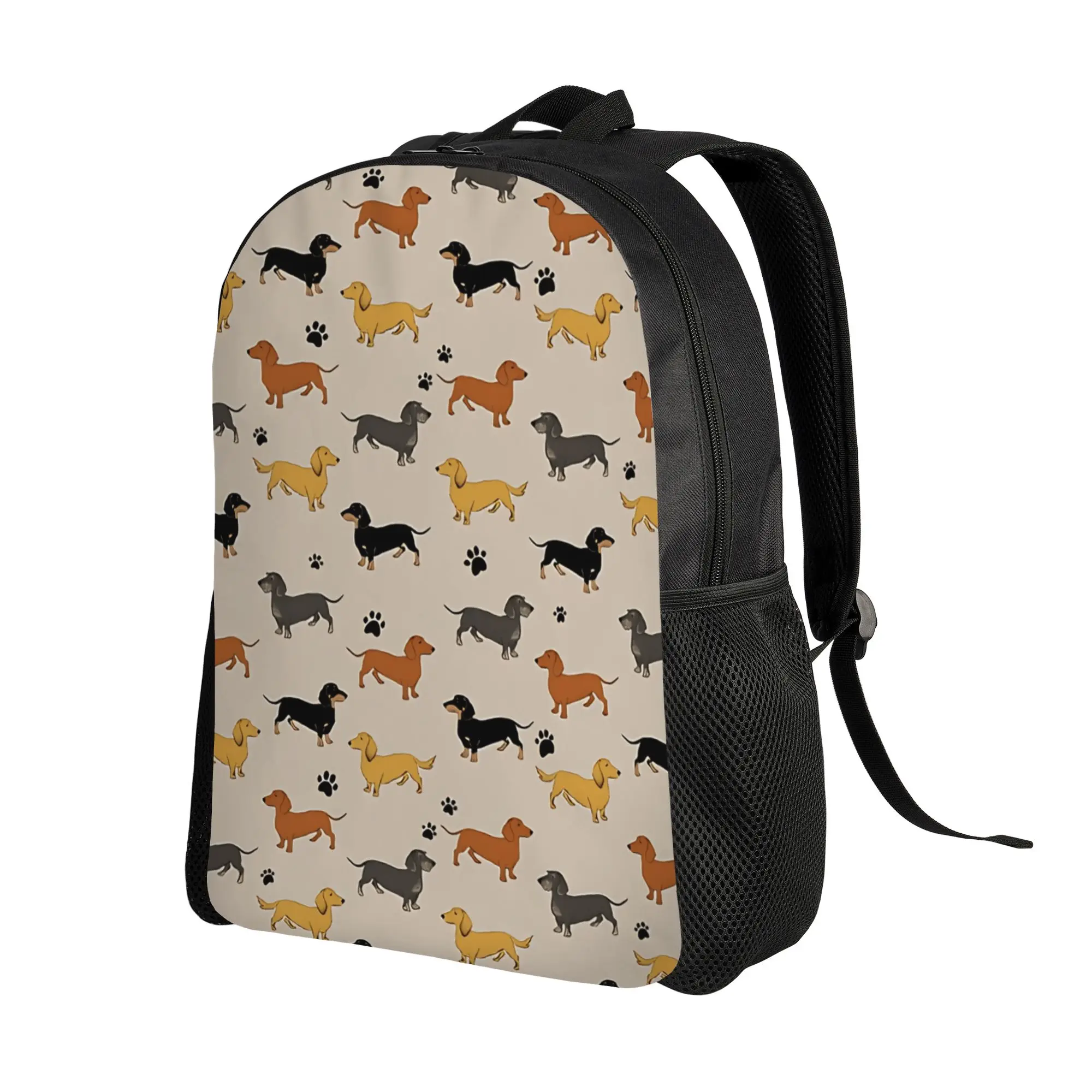 Dachshund Dog Pattern Backpack  Casual Backpacks Girl Travel Big School Bags Custom Rucksack