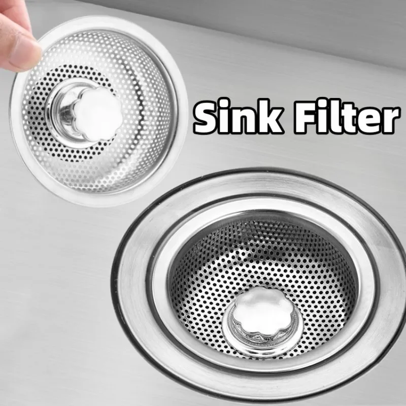 Kitchen Water Sink Filter Stainless Steel Mesh Trap Strainer Shower Hair Catche Stopper Floor Drain Cover Bathroom Accessories